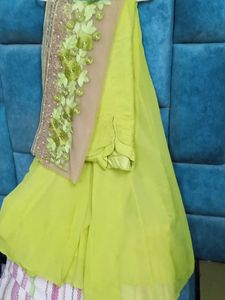 Beautiful Parrot Green Full Length Gown 🌸