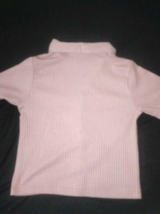 Ribbed Button-Up Top