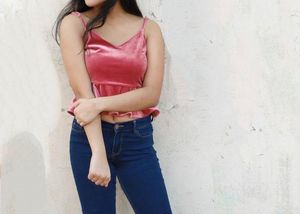 Velvet Peplum Top