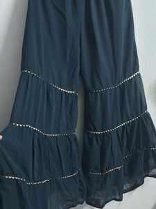 Women Sequinned Kurta With Sharara,Dupatta&amp;Sleeves