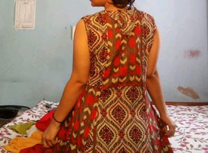 Elegant Patterned Anarkali Dress