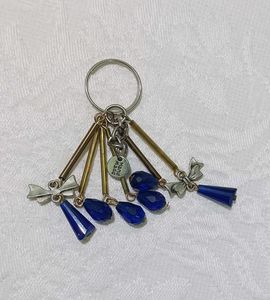 Blue Beaded Keychain