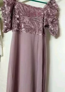 Lilac Sequin Top Maxi Dress