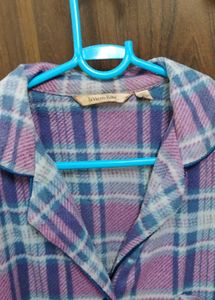 Purple Plaid Pajama Top