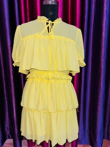 Lime Yellow Frill Dress