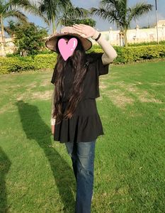 Black Peplum Top &amp; Jeans