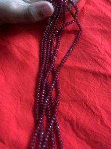 Ruby Beads 3 Layers Chain And 1.5 Gram Gold Polish