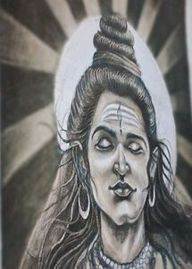Shiv Painting On Cardboard Paper