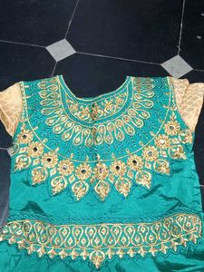 Emerald Green Embroidered Dress