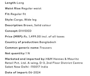 H&amp;m wide cargo trousers