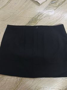 Black Mini Skirt with Slit