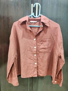 Linen Cropped Shirt