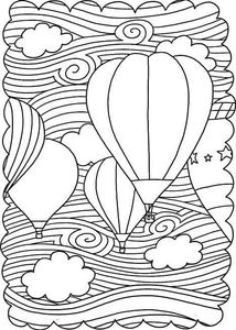 Hot Air Balloon Coloring Page
