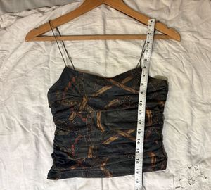 Beautiful Ruched Mesh Top