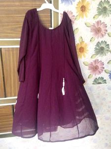 Maroon Chevron Party Dress
