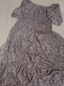 Patterned Off-Shoulder Dress