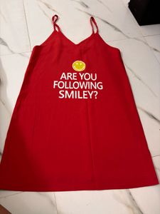 Red 'Are You Following Smiley?' Dress