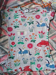 Grey floral t-shirt