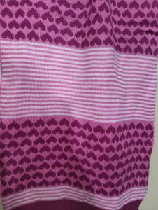 Pink Heart Pattern Scarf