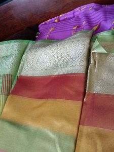 New Saree Witg Green Pattu Boarder