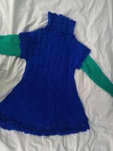 Blue Knit Mini Dress