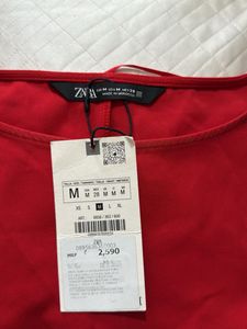Zara Red Long Sleeve Top