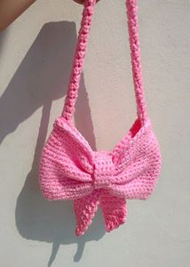 Handmade Crochet Bow Bag 🎀