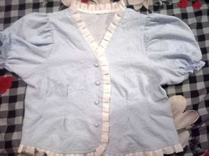 Vintage-Inspired Blue Blouse