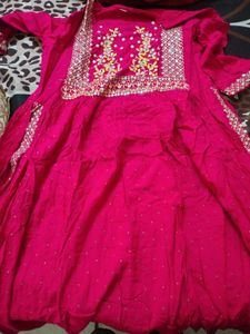 Pink Embroidered Kurta Set