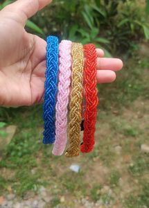 Braided Beaded Hairbands - Set of 4
