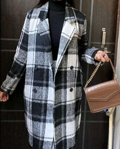 Plaid Double Breasted Coat