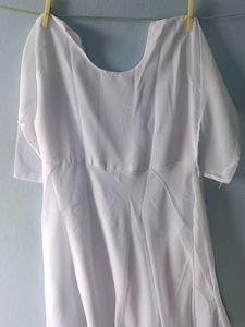 Full White Anarkali