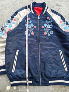 Y2K AESTHETIC JAPANESE Embroidered Bomber