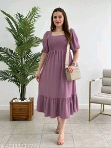 Black Puff Sleeve Midi Dress