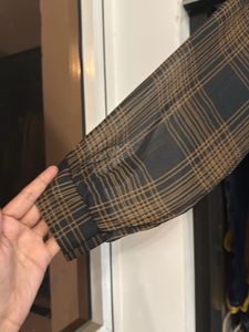 Brown Plaid Button-Down Shirt