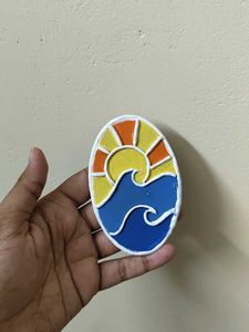 Sunset And Waves Fridge Magnet