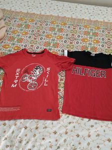 Combo Of Two Red Tshirt In Good Condition