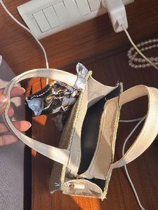 Chic Woven Handbag with Scarf Detail