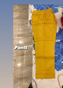 Mustard Yellow Kurta And Pants Set With Printed Du