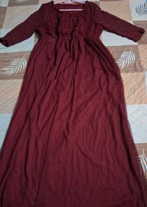 Elegant Maroon Maxi Dress