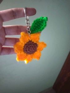 Crochet Sunflower Keychain
