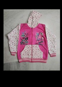 Pink Floral Zip-Up Hoodie