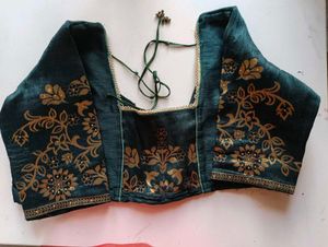 Gray Blouse with Mirror Details