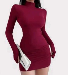 Burgundy Bodycon Mini Dress