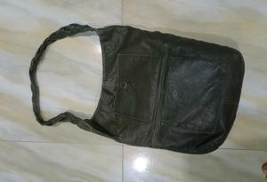 Imported leather tote bag