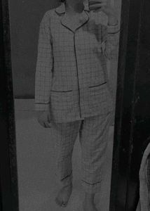 Yellow Checkered nightsuit set