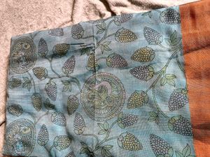 Teal Floral Saree