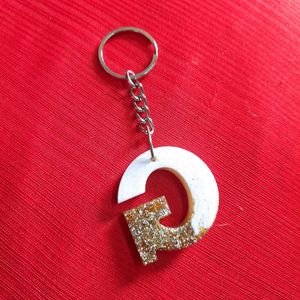 Letter G Glitter Keychain