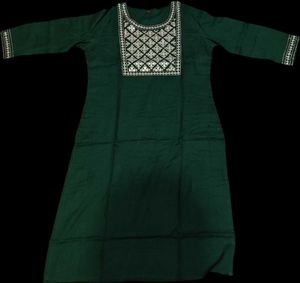 Emerald Green Embroidered Kurti