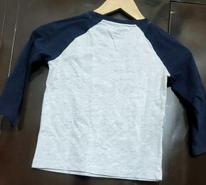 Grey &amp; Navy Blue T-shirt For Baby Boy 3- 4 Year
